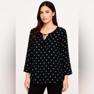 Fred David Black & Blue Polka Dot Top-NWOT